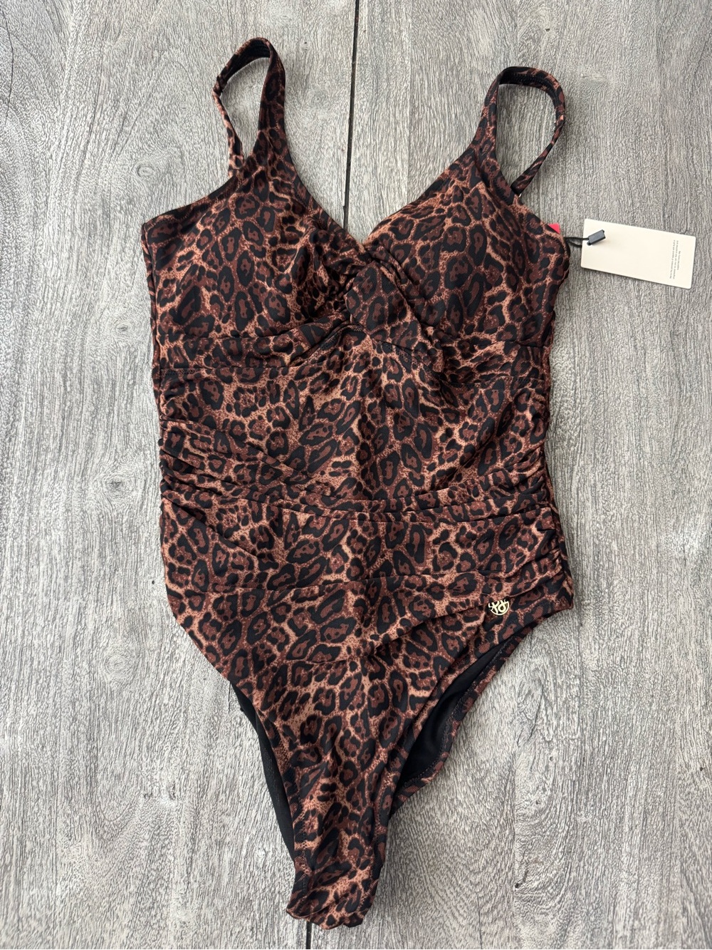 Popilush Leopard-Print One-Piece Swimsuit - Brown